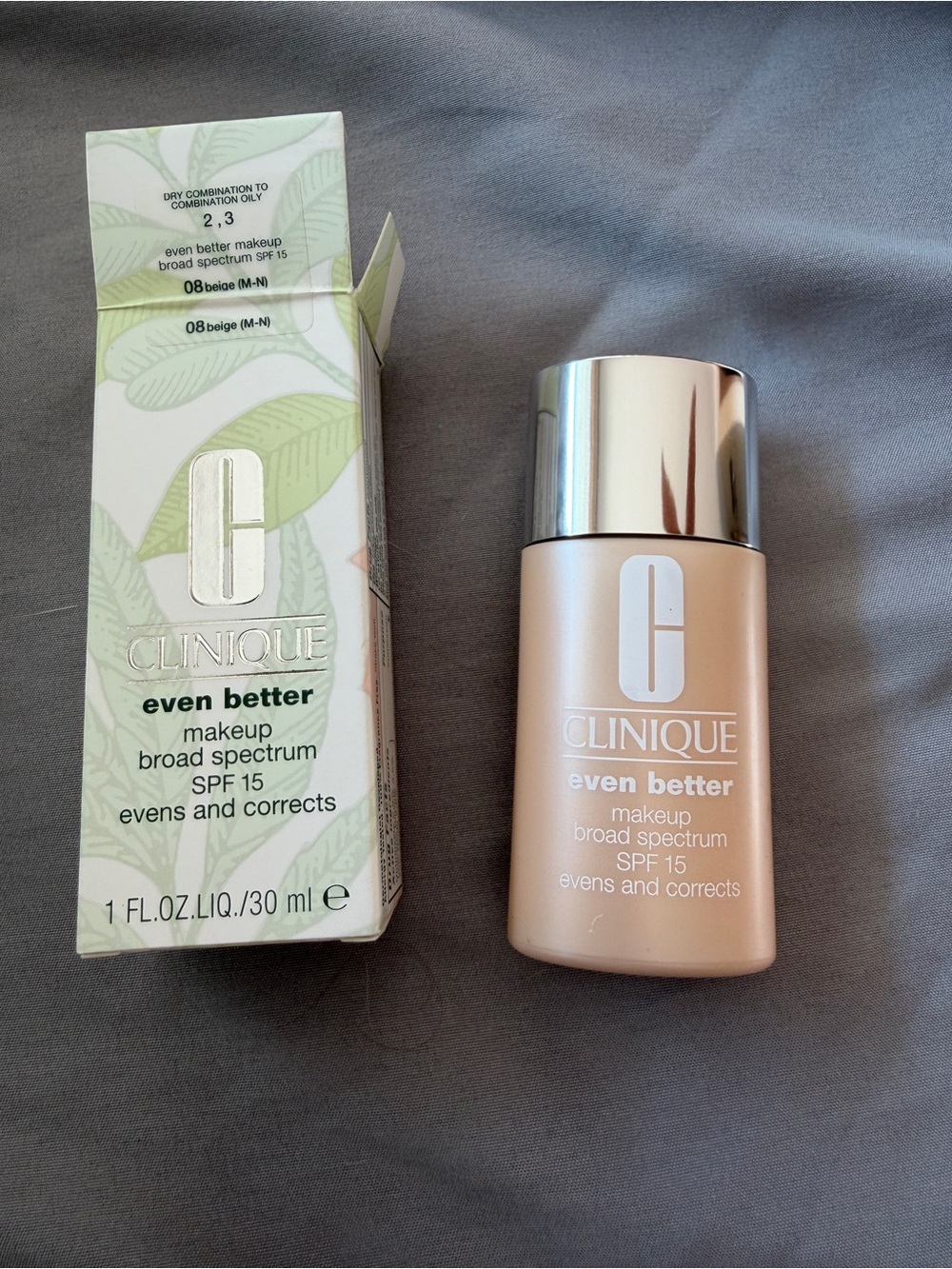 Clinique Even Better Makeup SPF 15 -  #8 Beige Bottle with Silver Cap